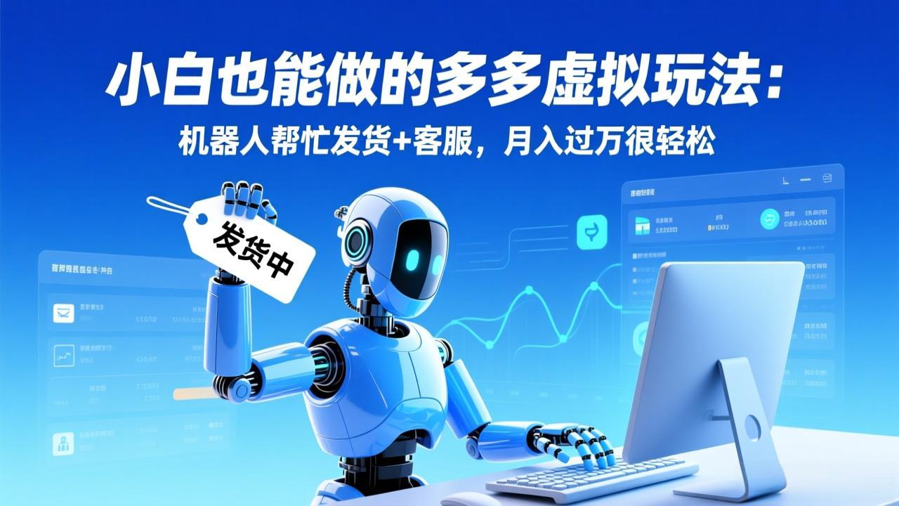小白也能做的多多虚拟玩法：机器人帮忙发货+客服，月入过万很轻松-资源社