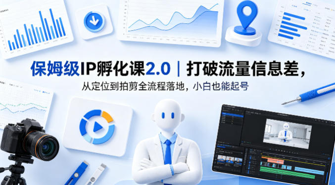 保姆级IP孵化课2.0｜打破流量信息差，从定位到拍剪全流程落地，小白也能起号-资源社