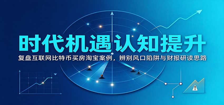 时代机遇认知提升:复盘互联网比特币买房淘宝案例,辨别风口陷阱与财报研读思路-资源社