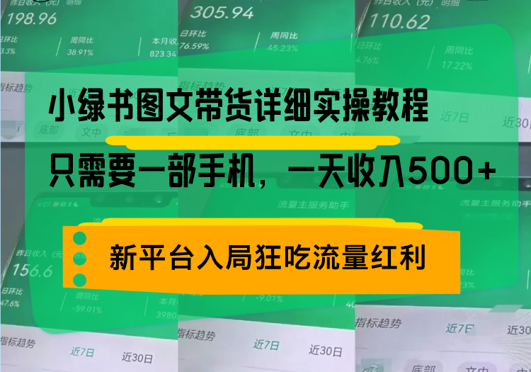 小绿书图文带货详细实操教程，只需要一部手机，一天收入500+，轻松变现-资源社