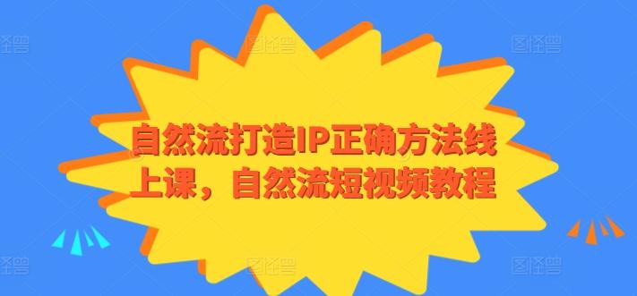 自然流打造IP正确方法线上课，自然流短视频教程-资源社