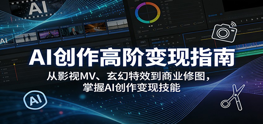 AI创作高阶变现指南：从影视MV、玄幻特效到商业修图，掌握AI创作变现技能-资源社