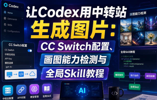 让Codex用中转站生成图片：CC Switch配置、画图能力检测与全局Skill教程-资源社