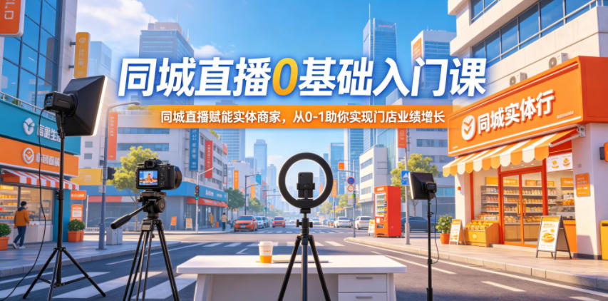 同城直播0基础入门课,同城直播赋能实体商家,从0-1助你实现门店业绩增长-资源社