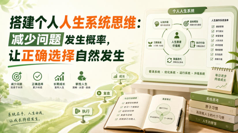 付费文章：搭建个人人生系统思维：减少问题发生概率，让正确选择自然发生-资源社