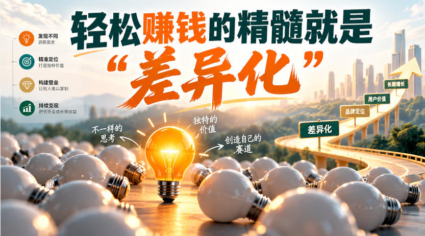 某公众号付费文章：轻松賺钱的精髓就是“差异化”-资源社