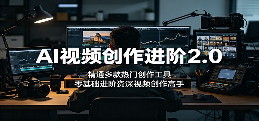 AI视频创作进阶2.0：精通多款热门创作工具，零基础进阶资深视频创作高手-资源社