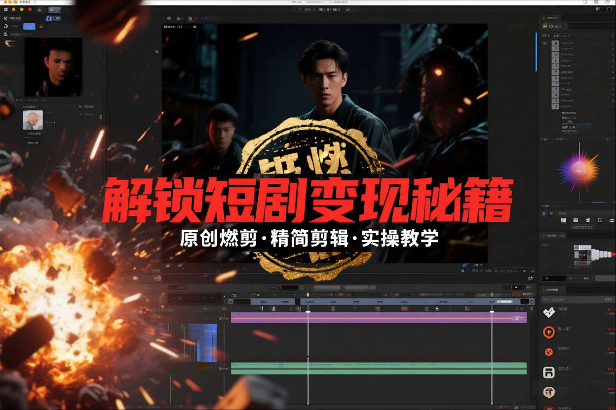 短剧拉新之原创燃剪精简剪辑实操课，解锁短剧变现秘籍-资源社