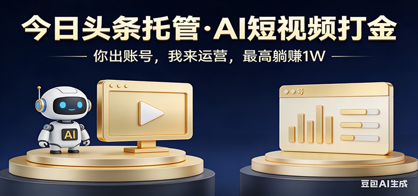 头条号AI托管，我提供作品，你提供账号，每天5分钟发布，小白躺赚3000+-资源社