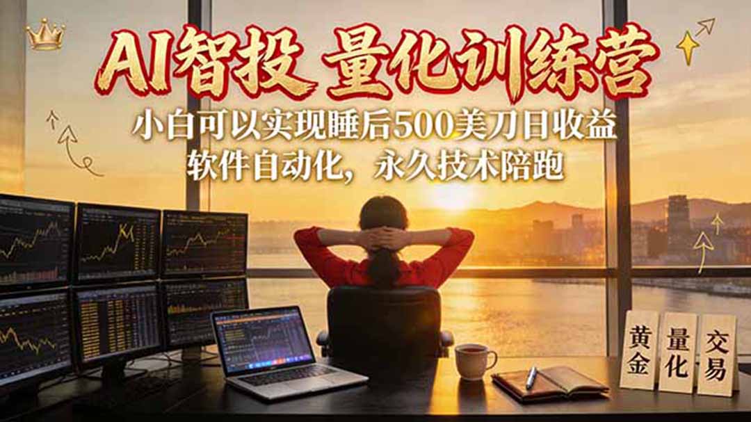 AI智投EA量化训练营【第三期】,多策略智投+防爆技术+趋势分析 ,轻松上手,矩阵放大,长期稳定。-资源社