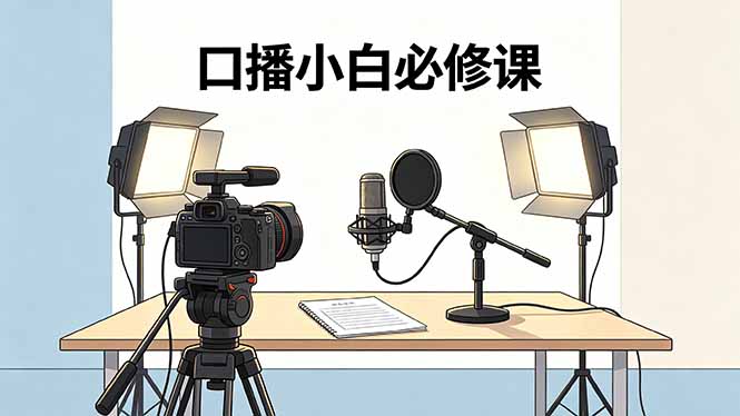 口播小白必修课：录像收音灯光设备+脚本撰写，搭专业级录制场景-资源社