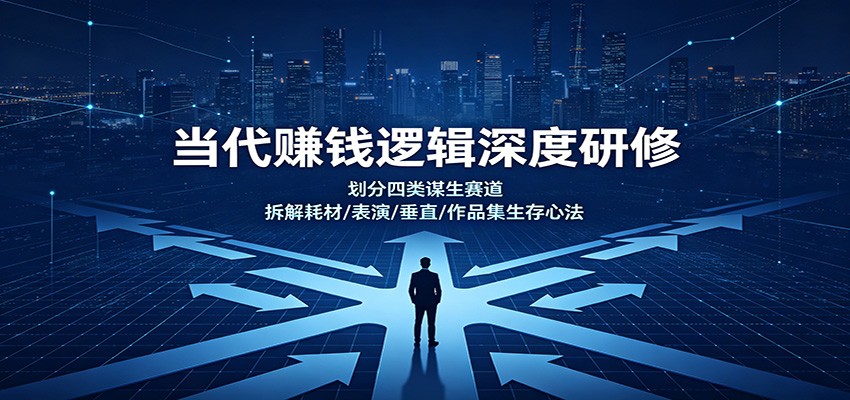 当代赚钱逻辑深度研修：划分四类谋生赛道，拆解耗材/表演/垂直/作品集生存心法-资源社