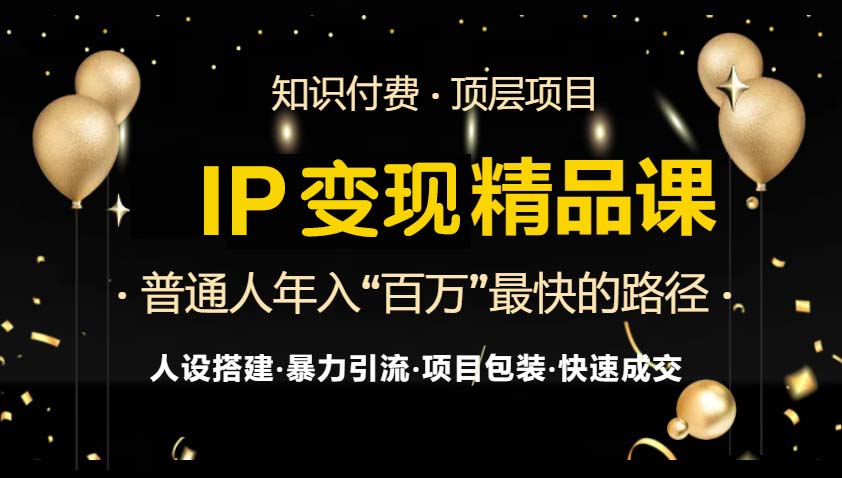 IP变现最新精品课程，知识付费全流程+最强引流术+小白避坑指南-资源社