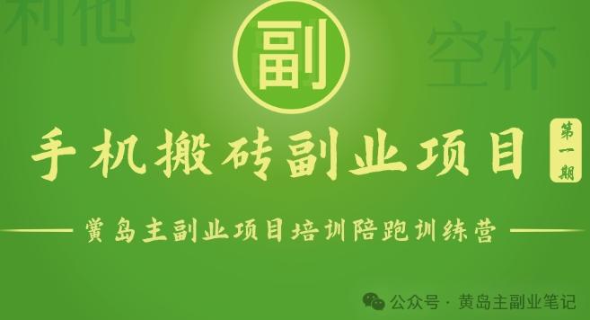 手机搬砖小副业项目训练营1.0，实测1小时收益50+，一部手机轻松日入100+-资源社