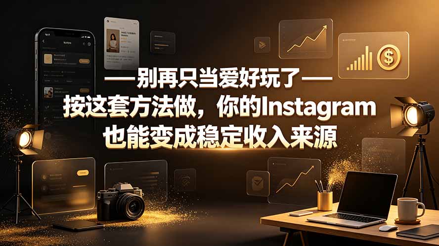 别再只当爱好玩了——按这套方法做，你的Instagram也能变成稳定收入来源-资源社