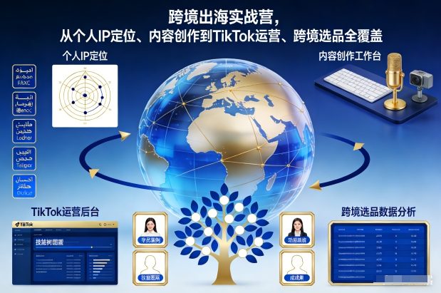 跨境出海实战营，从个人IP定位、内容创作到TikTok运营、跨境选品全覆盖-资源社
