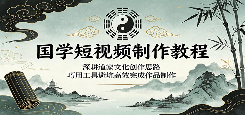 国学短视频制作教程：深耕道家文化创作思路，巧用工具避坑高效完成作品制作-资源社