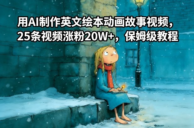 用AI制作英文绘本动画故事视频，25条视频涨粉20W+，保姆级教程-资源社
