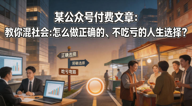 某公众号付费文章：教你混社会：怎么做正确的、不吃亏的人生选择？-资源社