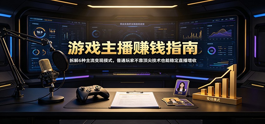 游戏主播赚钱指南：拆解6种主流变现模式，普通玩家不靠顶尖技术也能稳定直播增收-资源社