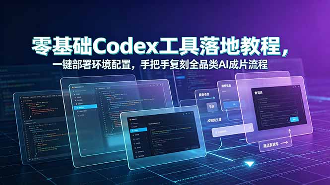 零基础Codex工具落地教程，一键部署环境配置，手把手复刻全品类AI成片流程-资源社