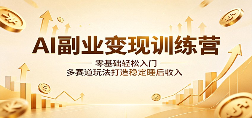 AI副业变现训练营：零基础轻松入门，多赛道玩法打造稳定睡后收入-资源社