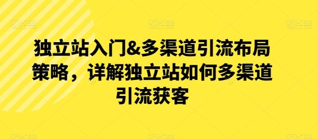 独立站入门&多渠道引流布局策略，详解独立站如何多渠道引流获客-资源社