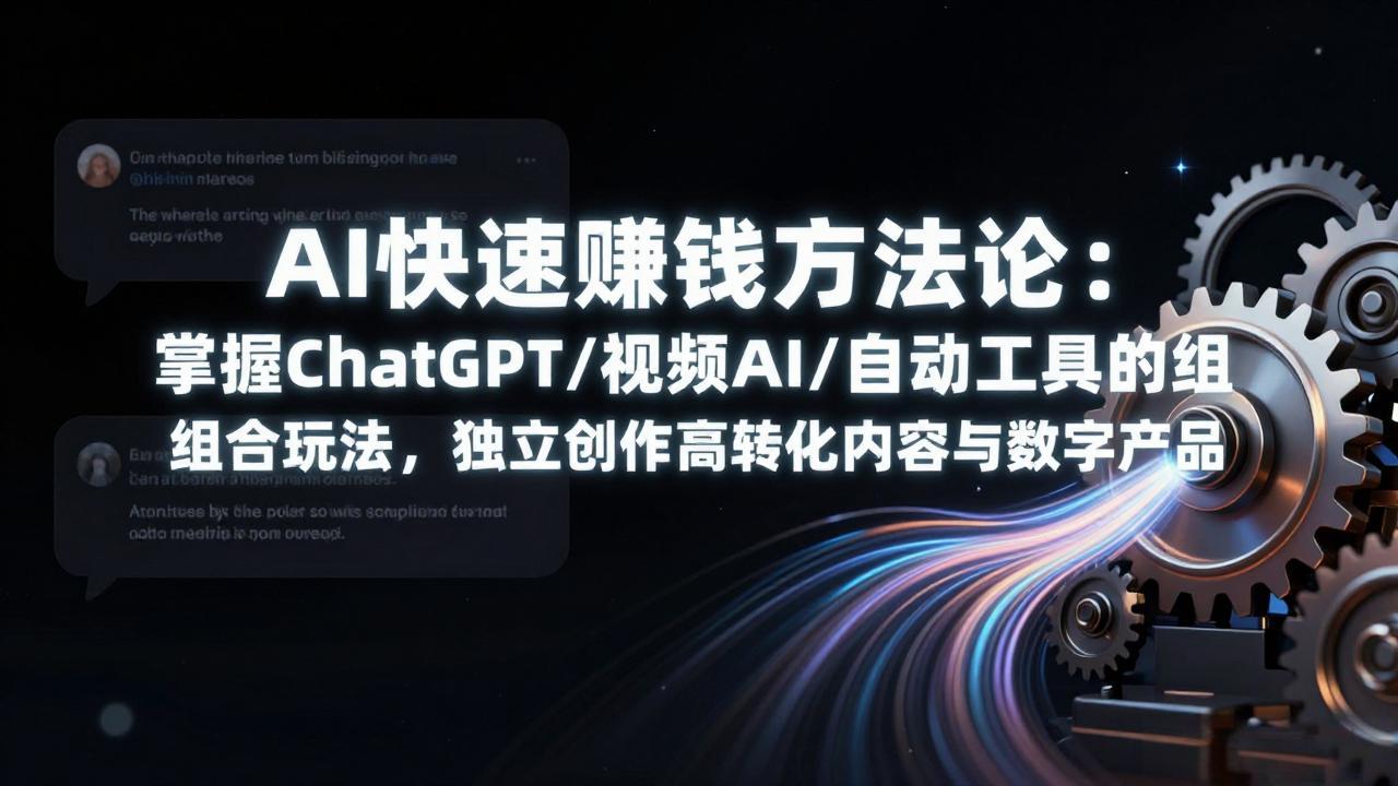AI快速赚钱方法论：掌握ChatGPT/视频AI/自动化工具的组合玩法，独立创作高转化内容与数字产品-资源社