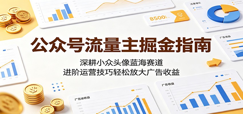 公众号流量主掘金指南:深耕小众头像蓝海赛道,进阶运营技巧轻松放大广告收益-资源社