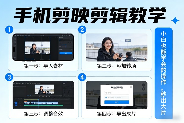 手机剪映剪辑教学，小白也能学会的操作，秒出大片-资源社