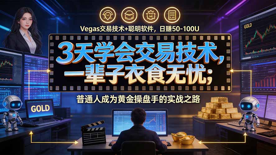 3天学会做交易,普通人快速成为操盘手” Vegas交易系统+聪明软件 , 日赚50-1000U, 长期稳定,小白轻松上手-资源社
