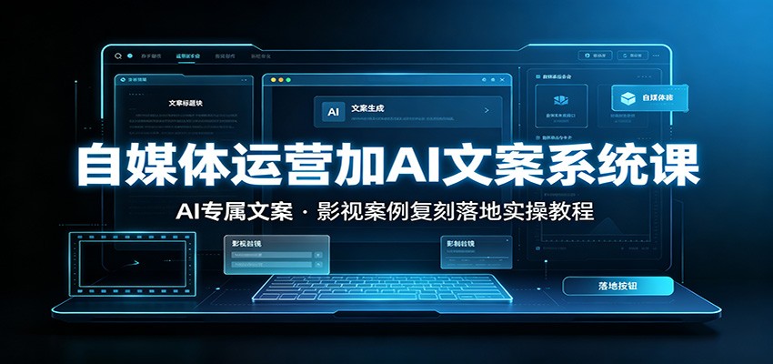 自媒体运营加AI文案系统课：：AI专属文案，影视案例复刻落地实操教程-资源社
