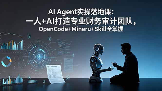 AI Agent实操落地课：一人+AI打造专业财务审计团队，OpenCode+Mineru+Skill全掌握-资源社