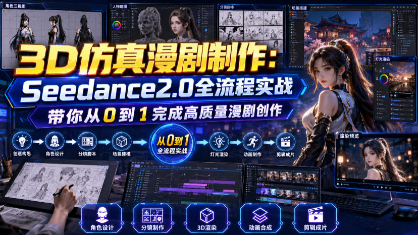3D仿真漫剧制作：Seedance2.0全流程实战，带你从0到1完成高质量漫剧创作-资源社