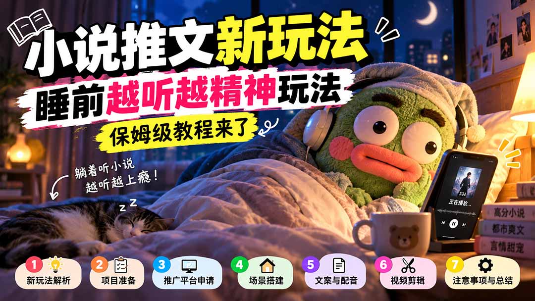 小说推文新玩法,睡前越听越精神玩法,保姆级教程来了-资源社