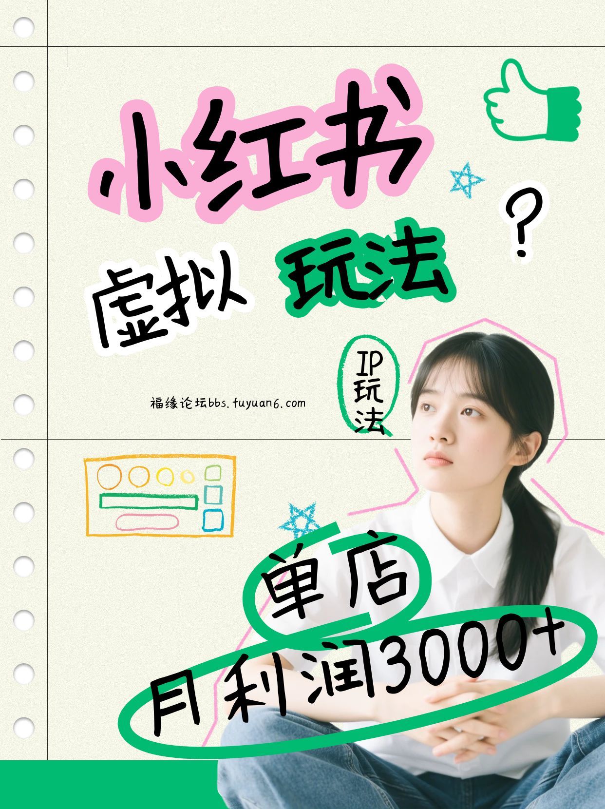 小红书虚拟玩法(铺货流和单品玩法)，单店月利润3000+，IP打法+原创商品(0违规)-资源社