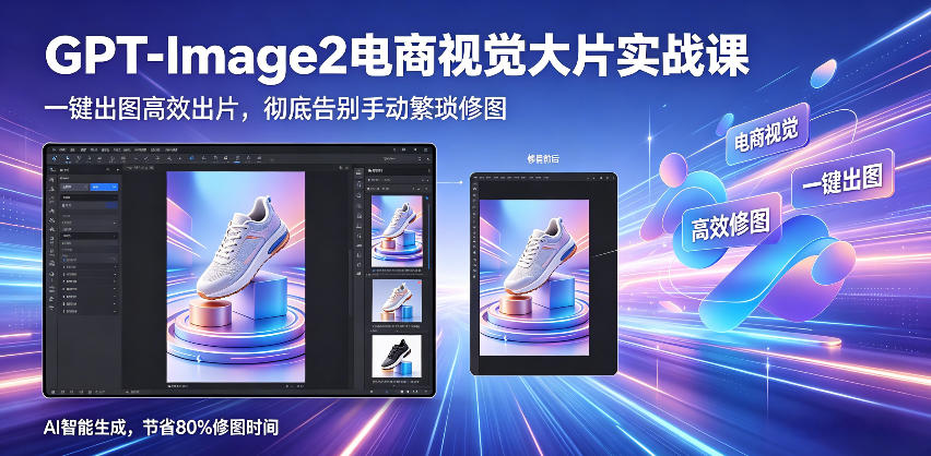 GPT-Image2电商视觉大片实战课，一键出图高效出片，彻底告别手动繁琐修图(更新)-资源社