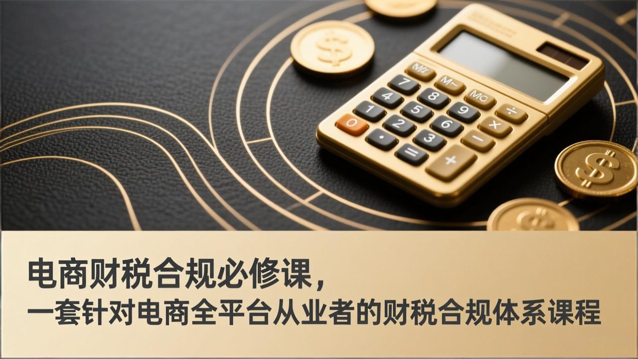 电商财税合规必修课，是一套针对电商全平台从业者的财税合规体系课程-资源社