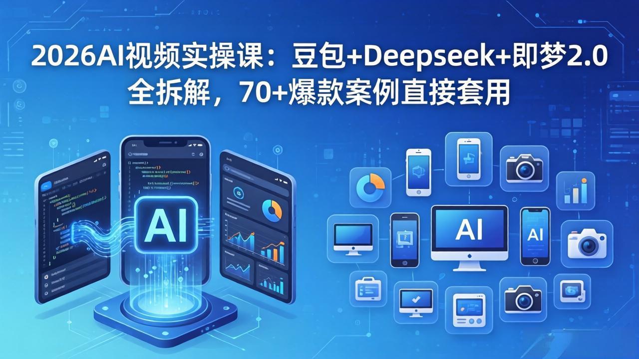 2026AI视频实操课：豆包+Deepseek+即梦2.0全拆解，70+爆款案例直接套用-资源社