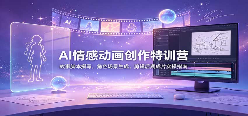 AI情感动画创作特训营:故事脚本撰写,角色场景生成,剪辑后期成片实操指南-资源社
