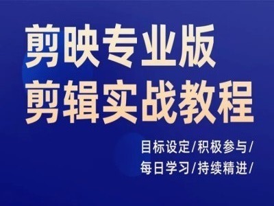 剪映专业版剪辑实战教程，目标设定/积极参与/每日学习/持续精进-资源社