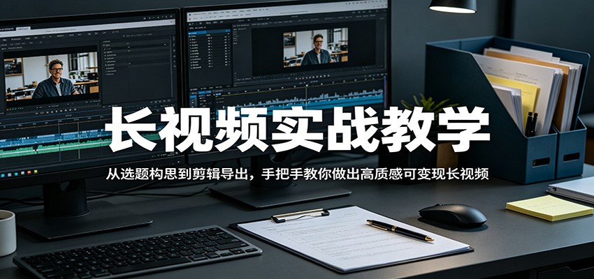 长视频实战教学，从选题构思到剪辑导出，手把手教你做出高质感可变现长视频-资源社