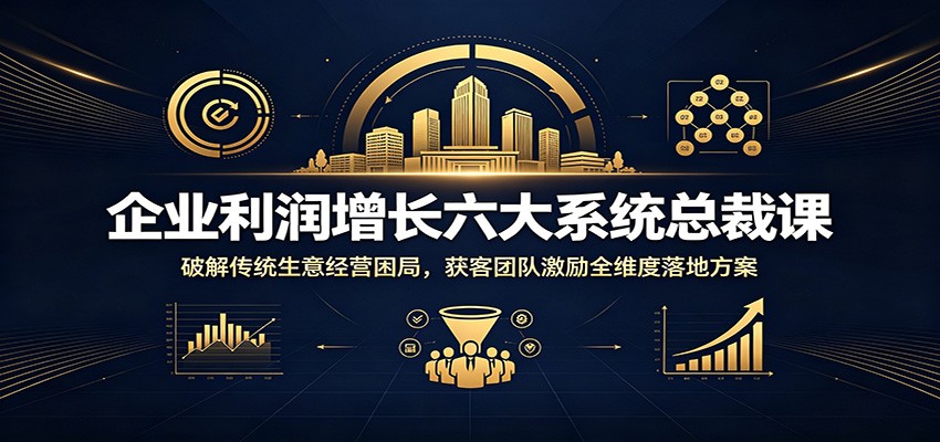 企业利润增长六大系统总裁课：破解传统生意经营困局，获客团队激励全维度落地方案-资源社