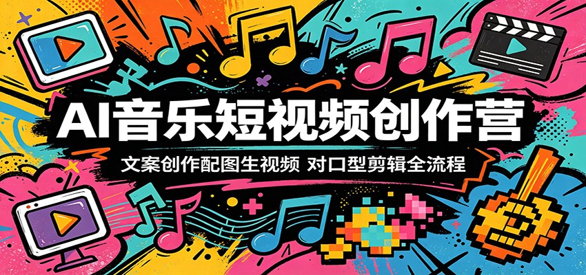 AI音乐短视频创作营：文案创作配图生视频，对口型剪辑全流程-资源社