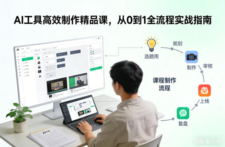 AI工具高效制作精品课，从0到1全流程实战指南-资源社