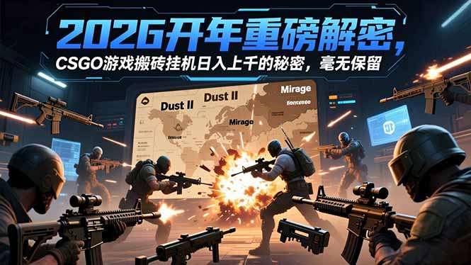 2026开年重磅解密，CSGO游戏搬砖挂机日入上千的秘密，毫无保留-资源社