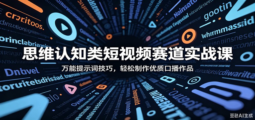 思维认知类短视频赛道实战课:万能提示词技巧,轻松制作优质口播作品-资源社