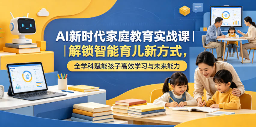AI新时代家庭教育实战课｜解锁智能育儿新方式，全学科赋能孩子高效学习与未来能力-资源社