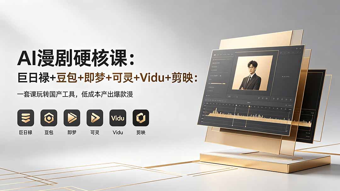 AI漫剧硬核课：巨日禄+豆包+即梦+可灵+Vidu+剪映：一套课玩转国产工具，低成本产出爆款漫剧-资源社
