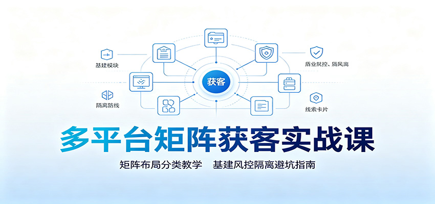 多平台矩阵获客实战课:矩阵布局分类教学,基建风控隔离避坑指南-资源社